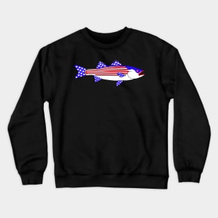 American Flag Striped bass The American Striper Crewneck Sweatshirt